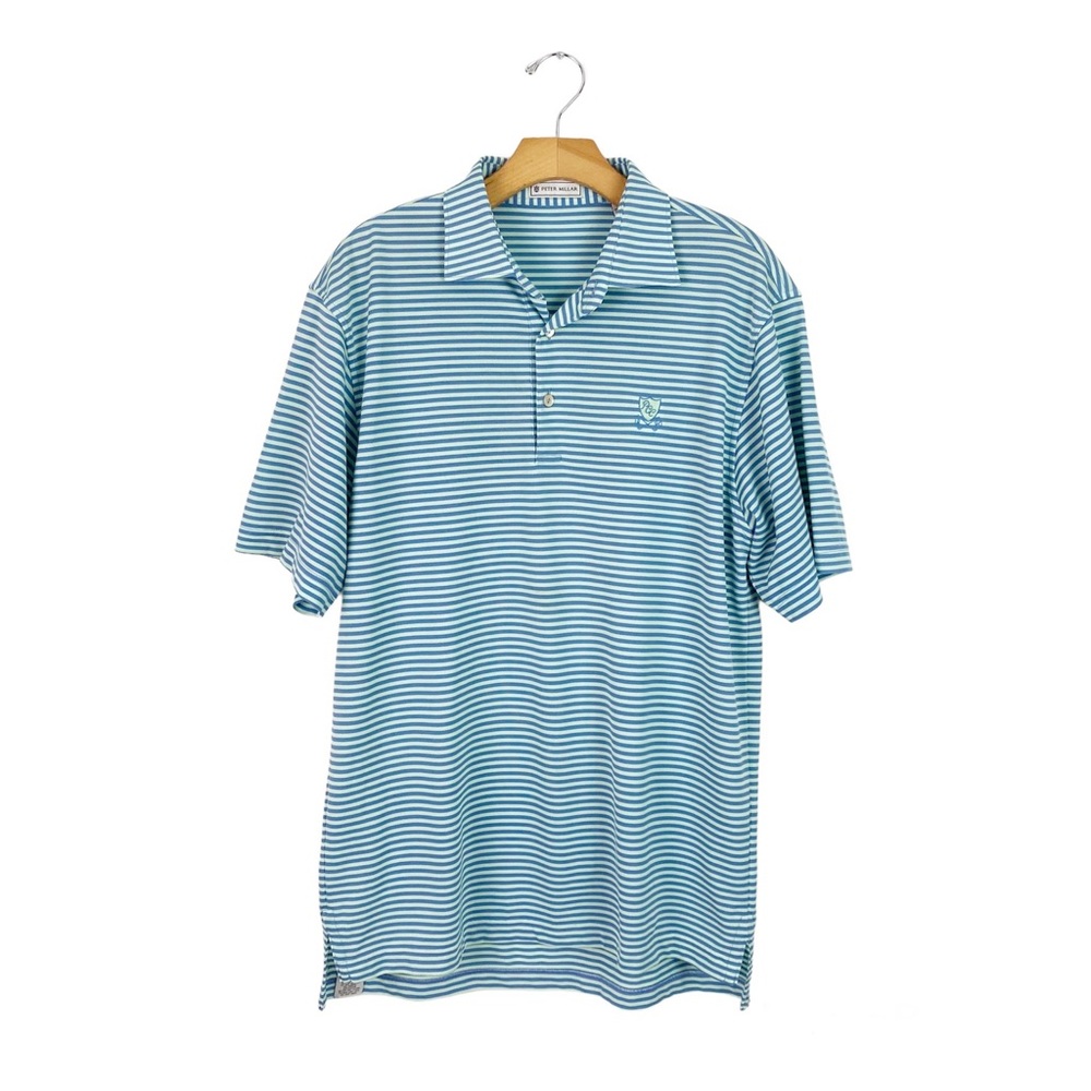 Peter Millar Striped Performance Jersey Polo Medium